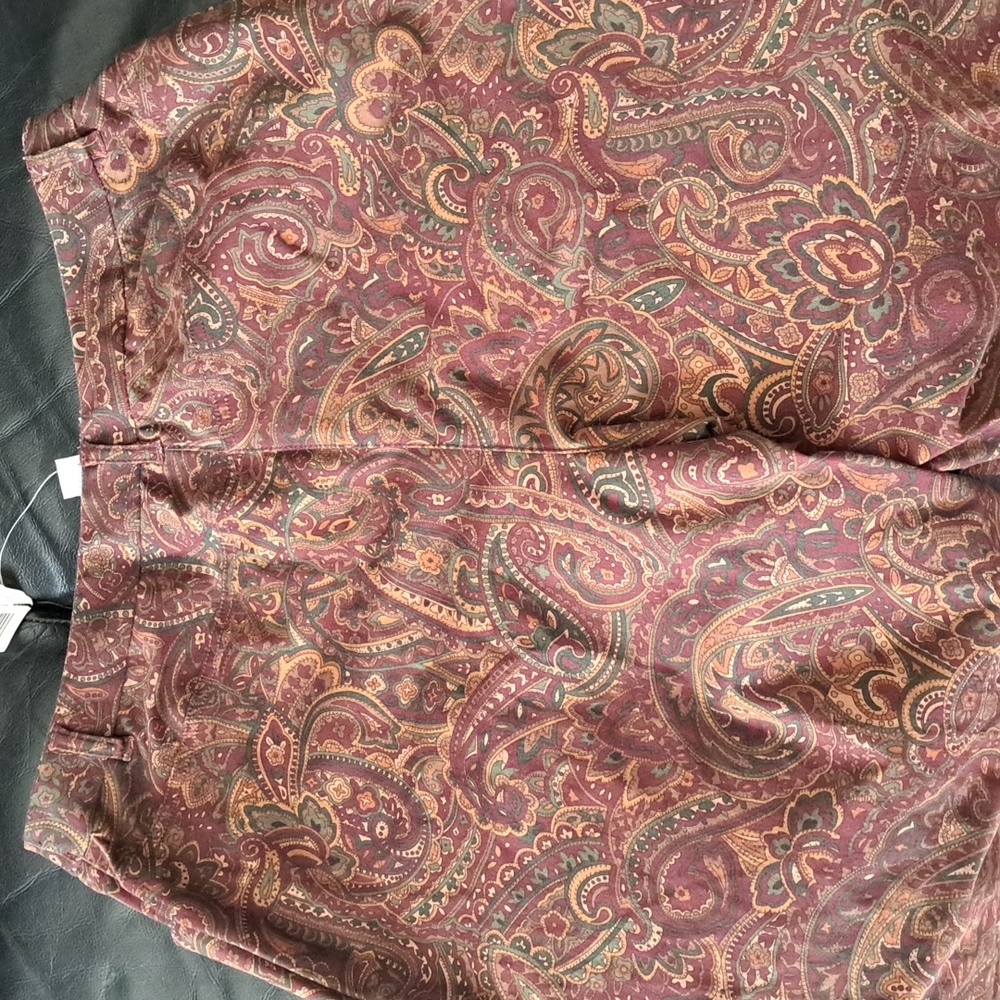 Nwt Plum Velour Paisley Pants - Picture 5 of 9